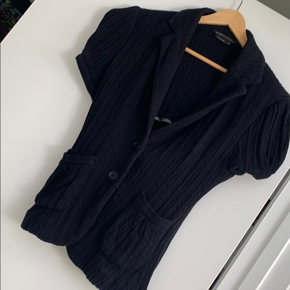 Cap sleeve knit 2 button jacket